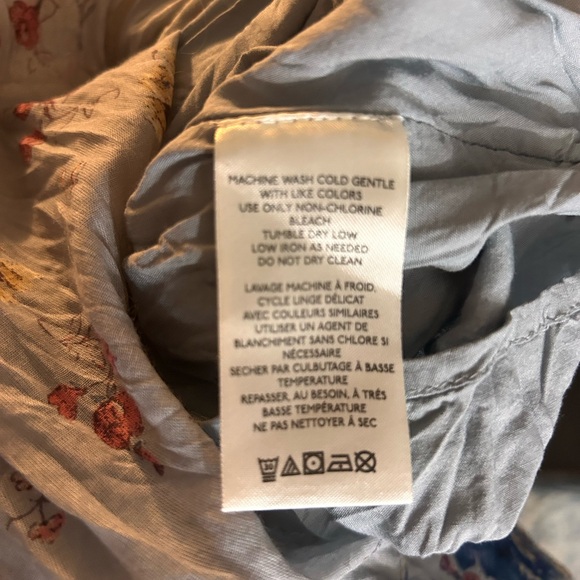 Free People Light Gray Floral Maxi Dress with Blue Border - Picture 9 of 11